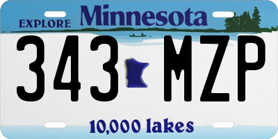 MN license plate 343MZP