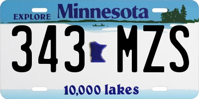MN license plate 343MZS