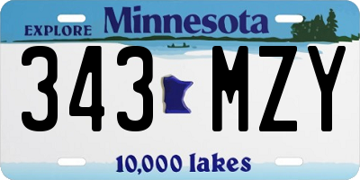 MN license plate 343MZY