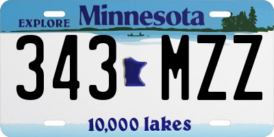 MN license plate 343MZZ