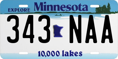MN license plate 343NAA