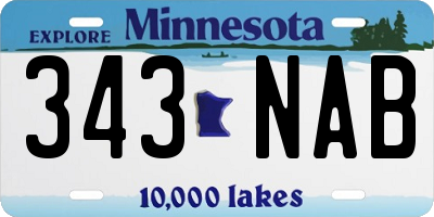 MN license plate 343NAB
