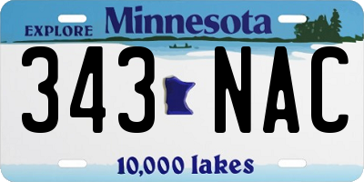 MN license plate 343NAC