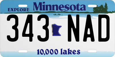 MN license plate 343NAD
