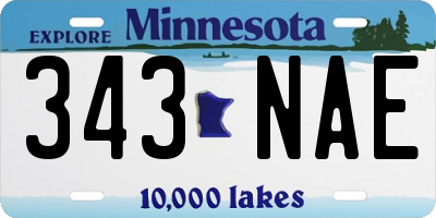 MN license plate 343NAE