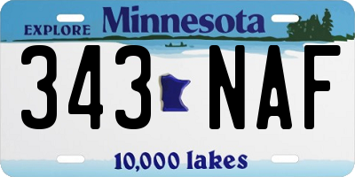 MN license plate 343NAF