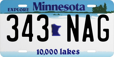 MN license plate 343NAG