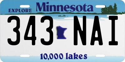 MN license plate 343NAI