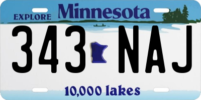 MN license plate 343NAJ