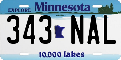 MN license plate 343NAL