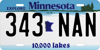 MN license plate 343NAN