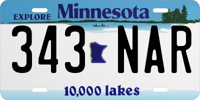 MN license plate 343NAR