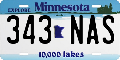 MN license plate 343NAS