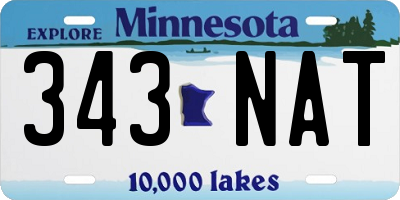 MN license plate 343NAT