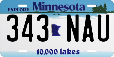 MN license plate 343NAU