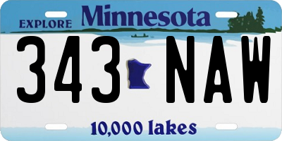 MN license plate 343NAW