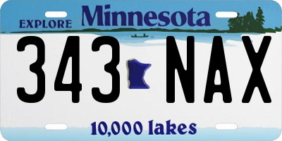 MN license plate 343NAX