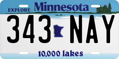 MN license plate 343NAY