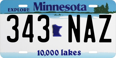 MN license plate 343NAZ