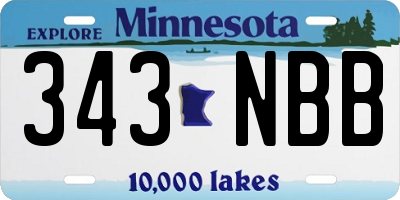 MN license plate 343NBB