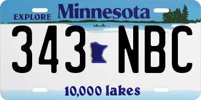 MN license plate 343NBC