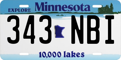 MN license plate 343NBI