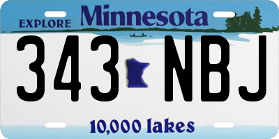 MN license plate 343NBJ