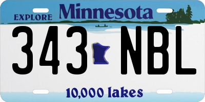 MN license plate 343NBL