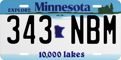 MN license plate 343NBM