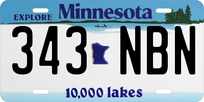 MN license plate 343NBN