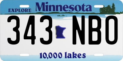 MN license plate 343NBO