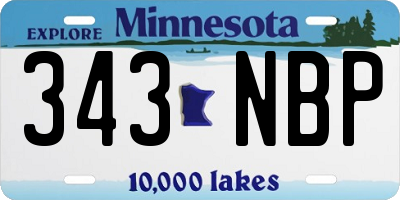MN license plate 343NBP