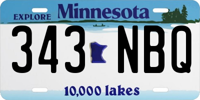 MN license plate 343NBQ