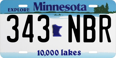 MN license plate 343NBR
