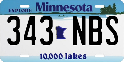 MN license plate 343NBS