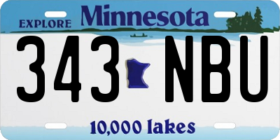 MN license plate 343NBU