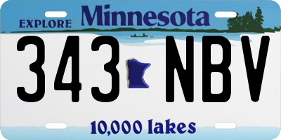 MN license plate 343NBV