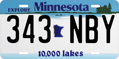 MN license plate 343NBY