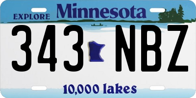 MN license plate 343NBZ