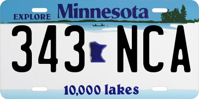 MN license plate 343NCA