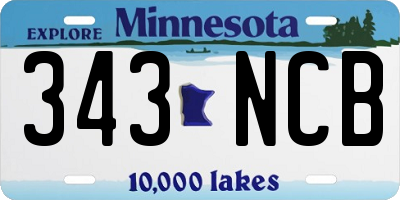 MN license plate 343NCB