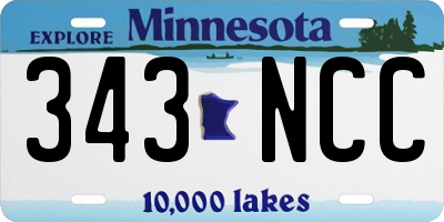 MN license plate 343NCC