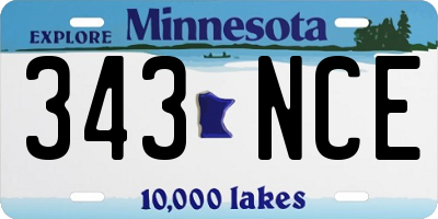 MN license plate 343NCE