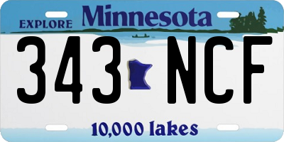 MN license plate 343NCF