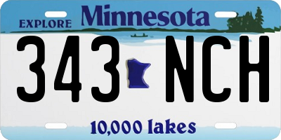 MN license plate 343NCH