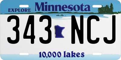 MN license plate 343NCJ