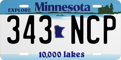 MN license plate 343NCP