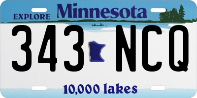 MN license plate 343NCQ