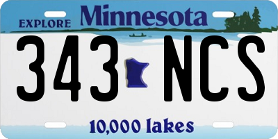 MN license plate 343NCS