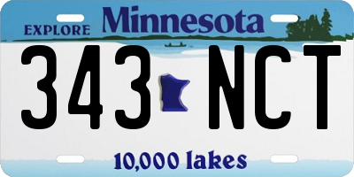 MN license plate 343NCT